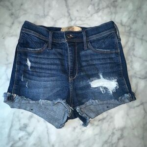 Hollister Blue Distressed Jean Shorts